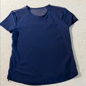 Lululemon Navy Cinched Short Sleeve Sculpt Top